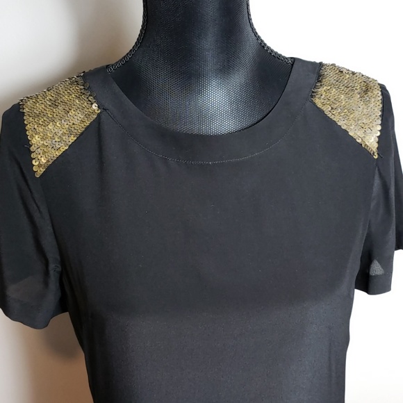 Madewell Silk Sequin Yoke Dress - Picture 2 of 5